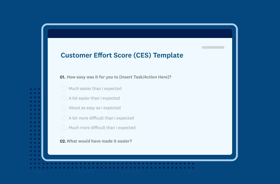 Screenshot of SurveyMonkey CES survey template