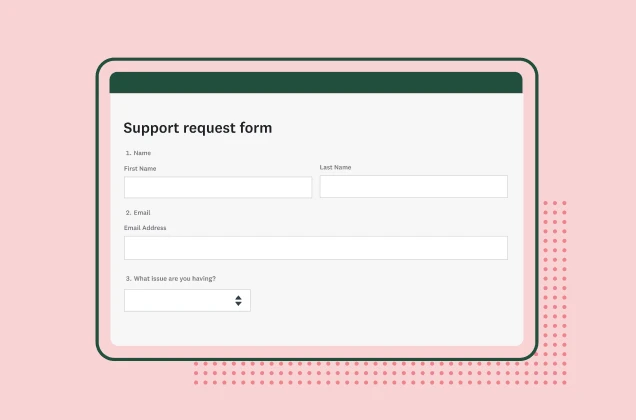 Screenshot of SurveyMonkey support request form