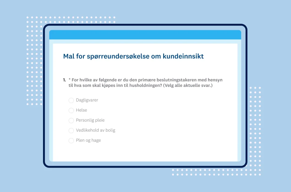 Spørreundersøkelsesmal for kundeinnsikt