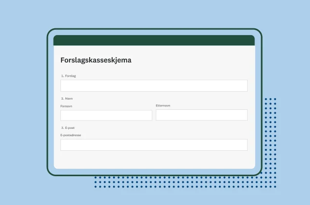 Skjermbilde av SurveyMonkeys forslagskasseskjema