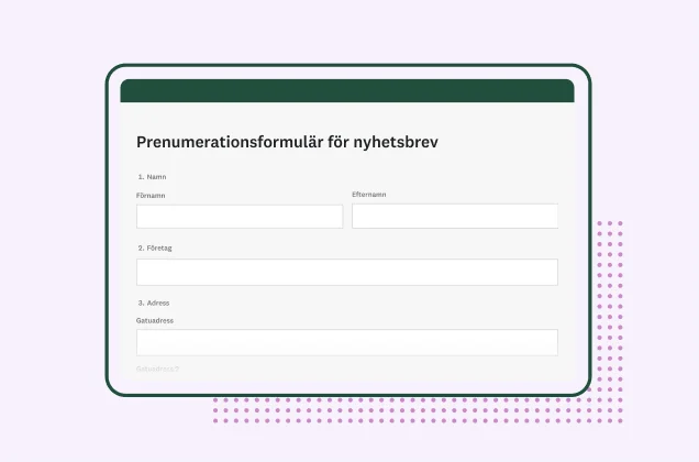 SurveyMonkeys formulärmall för anmälan till nyhetsbrev
