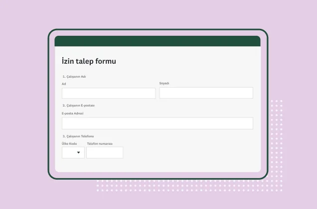 SurveyMonkey izin talep formu ekran görüntüsü