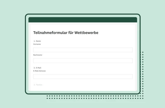 Screenshot eines SurveyMonkey-Teilnahmeformulars für Wettbewerbe