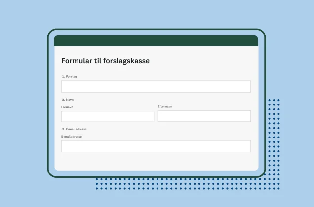 Skærmbillede af SurveyMonkeys formular til forslagskasse