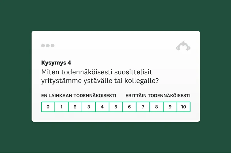 Näyttökuva NPS-kyselytutkimuksesta