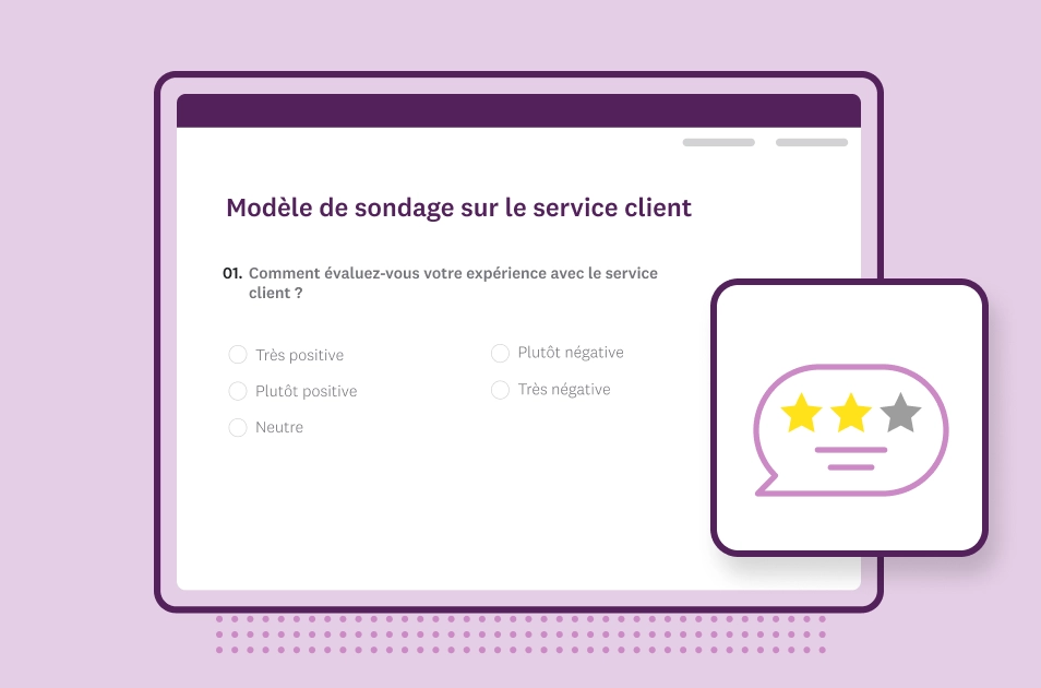 Capture d’écran du modèle de sondage sur le service client