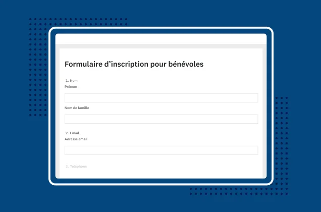 Capture d’écran du modèle de formulaire de candidature pour bénévoles SurveyMonkey
