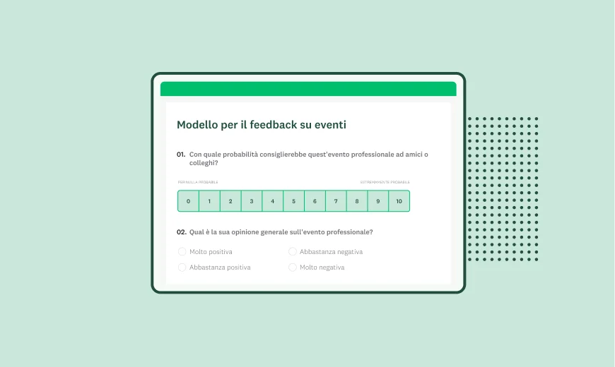 Screenshot of SurveyMonkey event feedback survey template