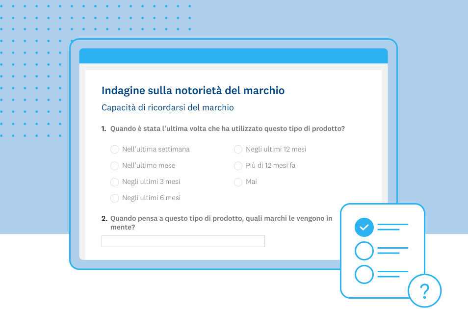 Schermata del modello di indagine sulla notorietà del marchio di SurveyMonkey